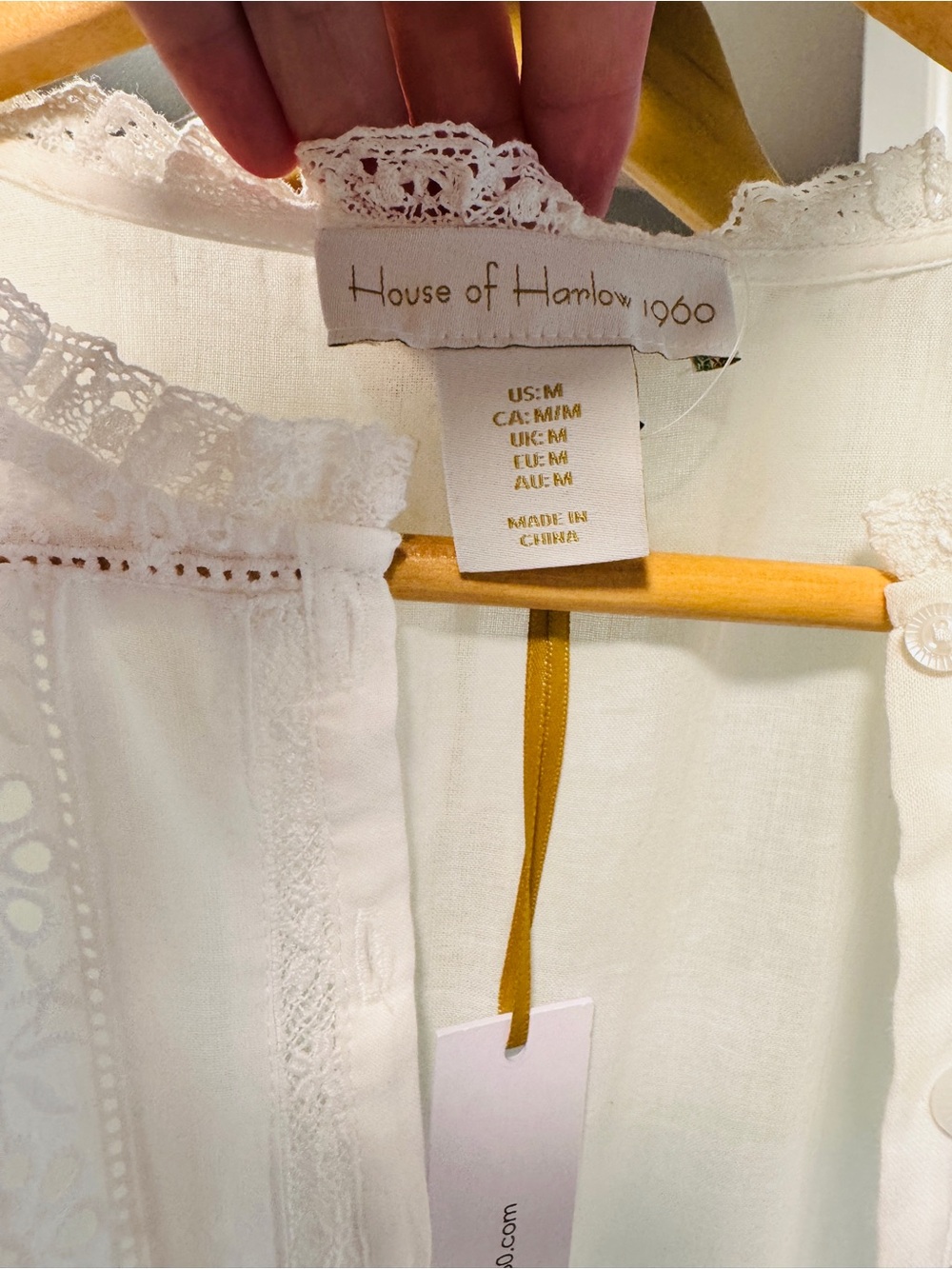 House of Harlow 1960 White Eyelit Embroidered Lace Midi Dress - Picture 6 of 9